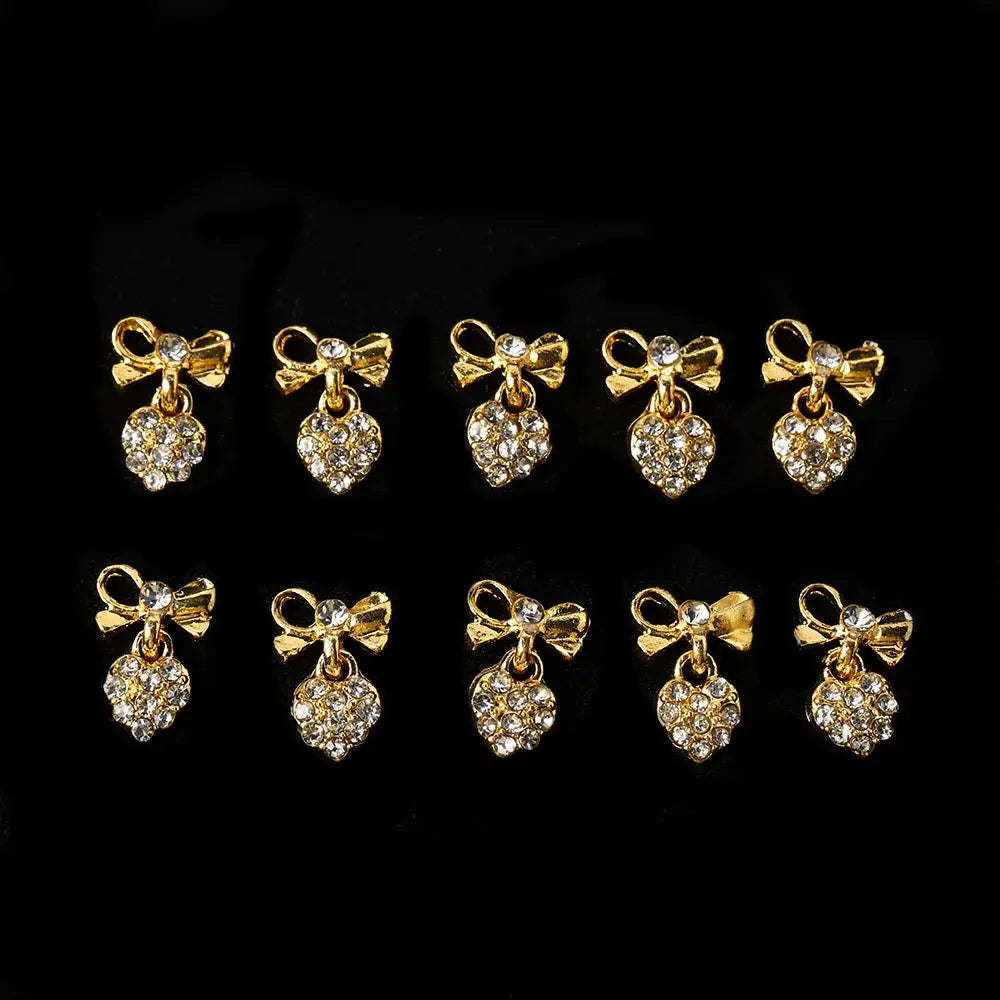 10 Pcs High Quality Glitter Full Drill Mouse Nial Art Decorations Alloy Rhinestones 3d Nail Jewelry Charms For Nails - Couture Cozy