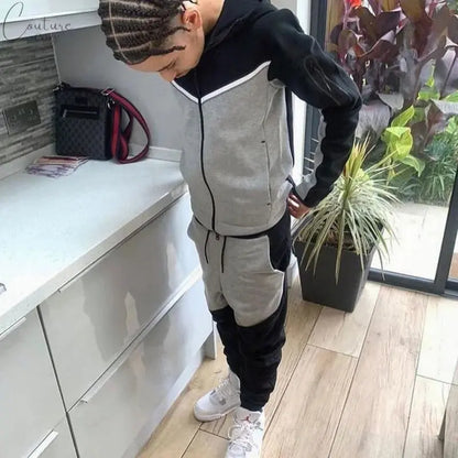 2024 Men Tracksuits 2 Piece Set Black Sports Suit Jogging Men New Brand Designer Style Tech Sweatpants Black Techwear Polyester Couture Cozy