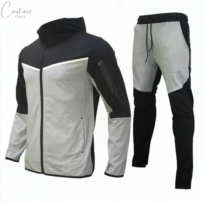 2024 Men Tracksuits 2 Piece Set Black Sports Suit Jogging Men New Brand Designer Style Tech Sweatpants Black Techwear Polyester Couture Cozy