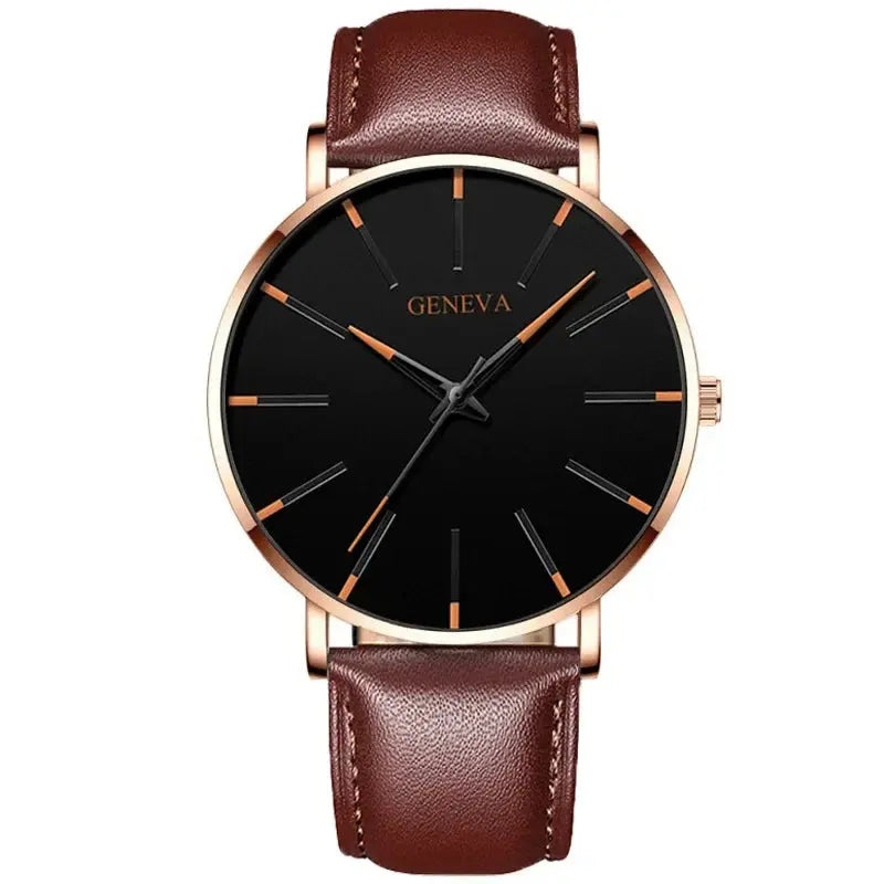 2024 New Mens Fashion Watches Luxury Ultra Thin Stainless Steel Mesh Strap Quartz Watch Rose Gold Men Watch Gifts Reloj Hombre