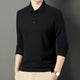 2024 Spring Autumn Waffle Men's Long-sleeved Polo Shirt Business Casual Slim Top Classic Solid Color Male Brand Tees