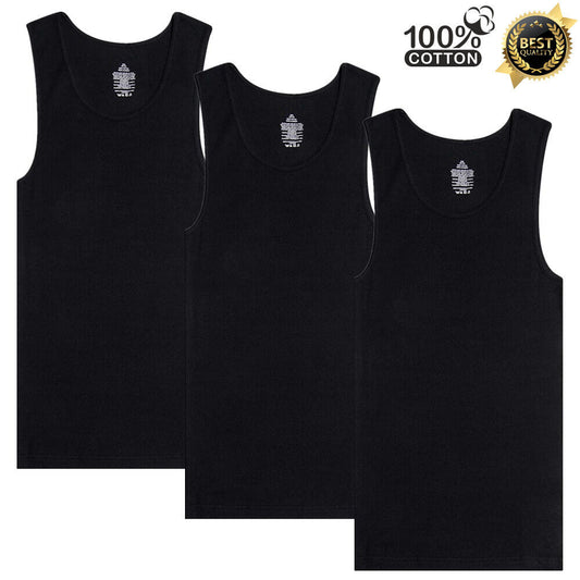 3-12 Pack Men 100% Cotton Tagless Ribbed Tank Top A-Shirt Wife Beater Couture Cozy