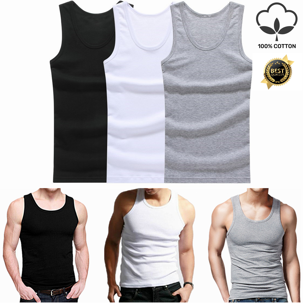 3-12 Pack Men 100% Cotton Tagless Ribbed Tank Top A-Shirt Wife Beater Couture Cozy