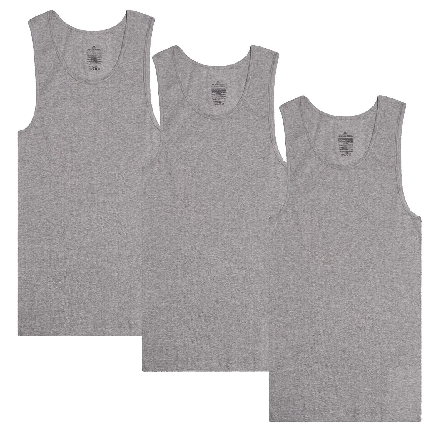 3-12 Packs Men 100% Cotton Ribbed Tank Top A-Shirt Wife Beater Undersh Couture Cozy