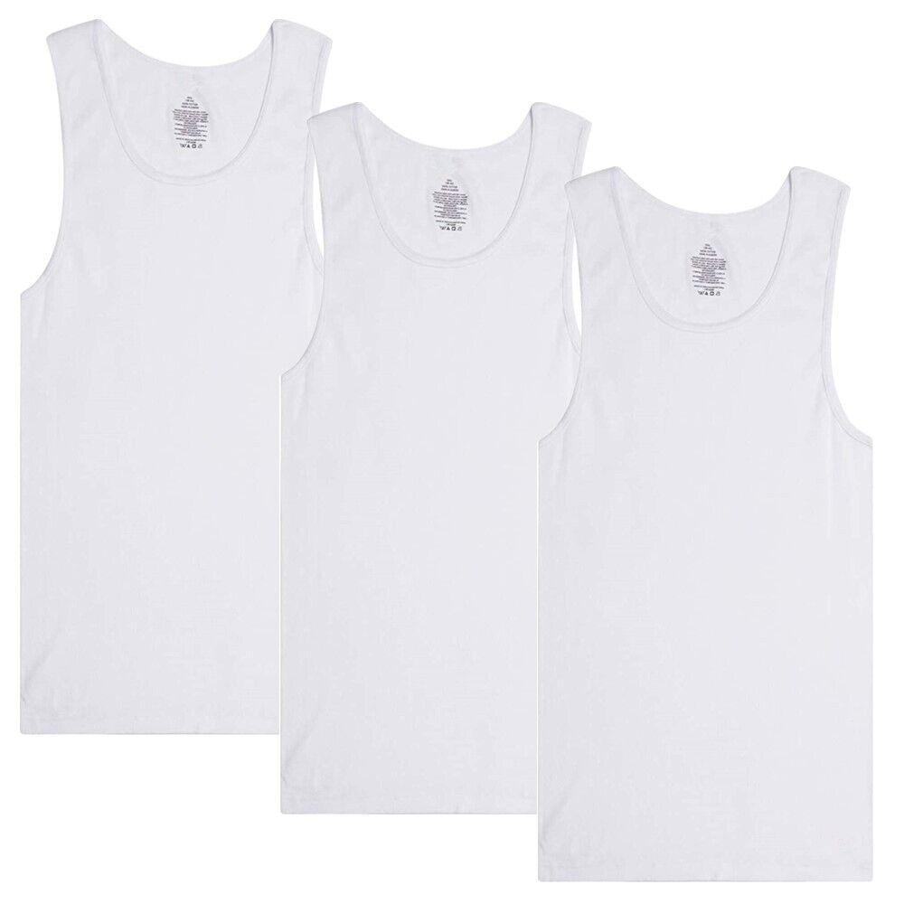 3-12 Packs Men 100% Cotton Ribbed Tank Top A-Shirt Wife Beater Undersh Couture Cozy