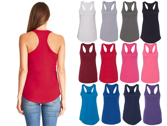 Womens RACER BACK Tank Top Light Weight Casual Basic A-Shirt Yoga Gym Couture Cozy