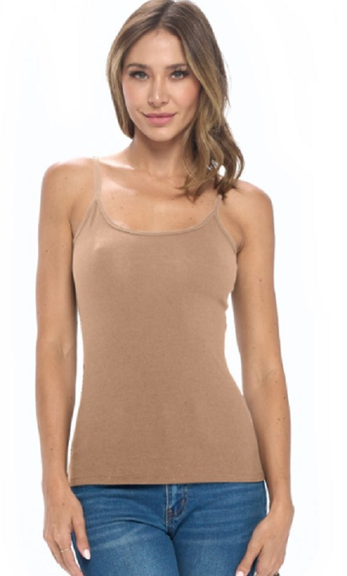 Women's Camisole Tank Top-Breathable Cotton Stretch Soft with Scoop ne Couture Cozy