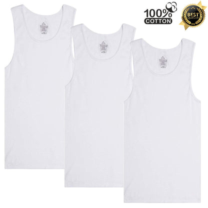 3-12 Pack Men 100% Cotton Tagless Ribbed Tank Top A-Shirt Wife Beater Couture Cozy