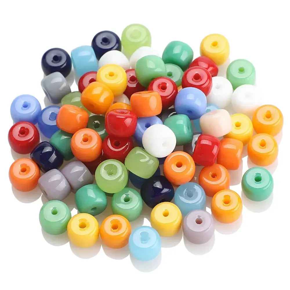 4x6mm/6x8mm Drum Shape Glass  Colorful Spacer Loose  DIY Jewelry Making Woman Necklace Beads Bracelets Jewelery Bracelet Charms - Couture Cozy