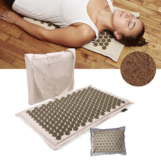 Acupressure Mat Acupressure Yoga Mat  Massager and Pillow Set Relaxation Relieve Stress Body Stress Pain Cushion Mat Lotus Couture Cozy