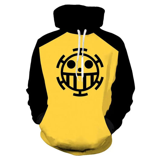 Anime Pirate King Trafalgar Law Cosplay Hoodie Costume Hood Hoodie Tops Adult Sweatshirt Pullover Unisex 3D Print Style Collar Couture Cozy