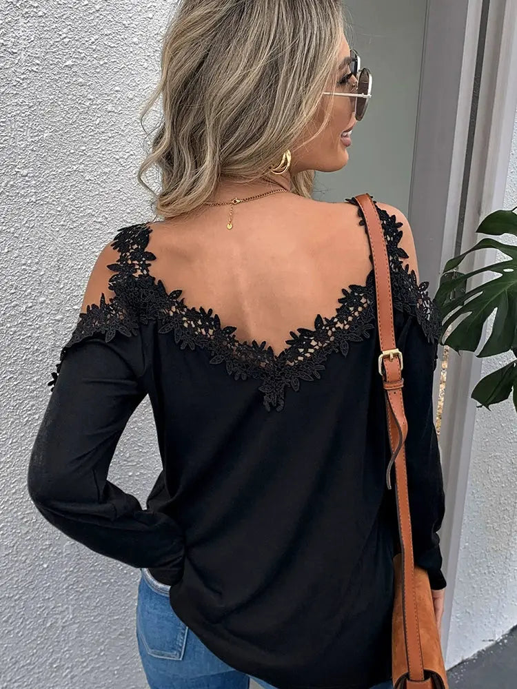 Autumn Winter Sexy Thin Trendy off-Shoulder Long-Sleeve T-shirt