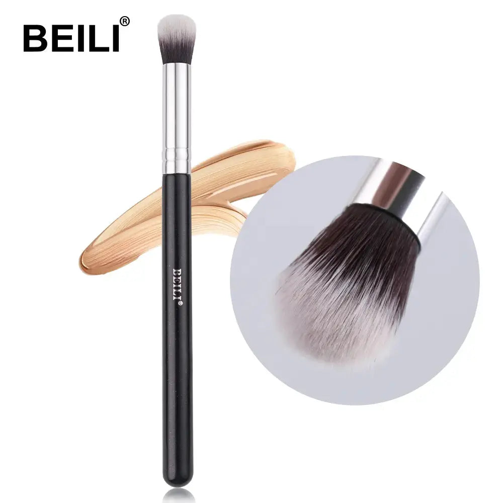 BEILI Black Big Powder Makeup Brushes Really Soft Foundation Highlight Single Professional Wool Fiber Brush Beauty Make up Tools