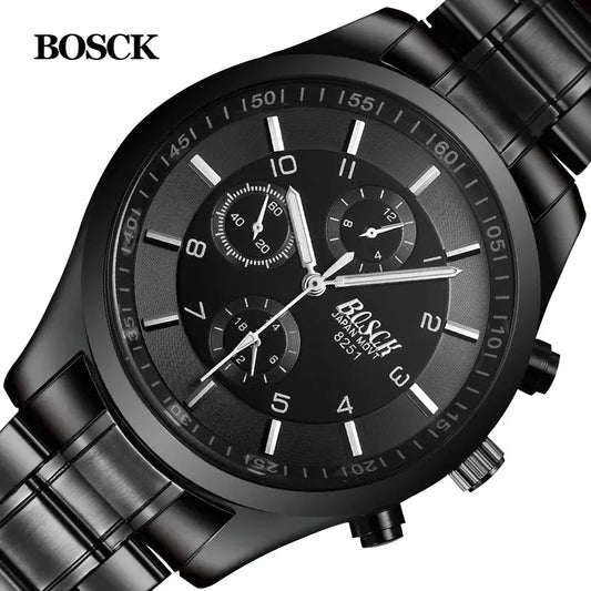 Bosck Men Watch Sports Stainless Steel Hardlex New With Tags Wristwatch Mens Fashion Casual Reloj Hombre Male Quartz-Watch men