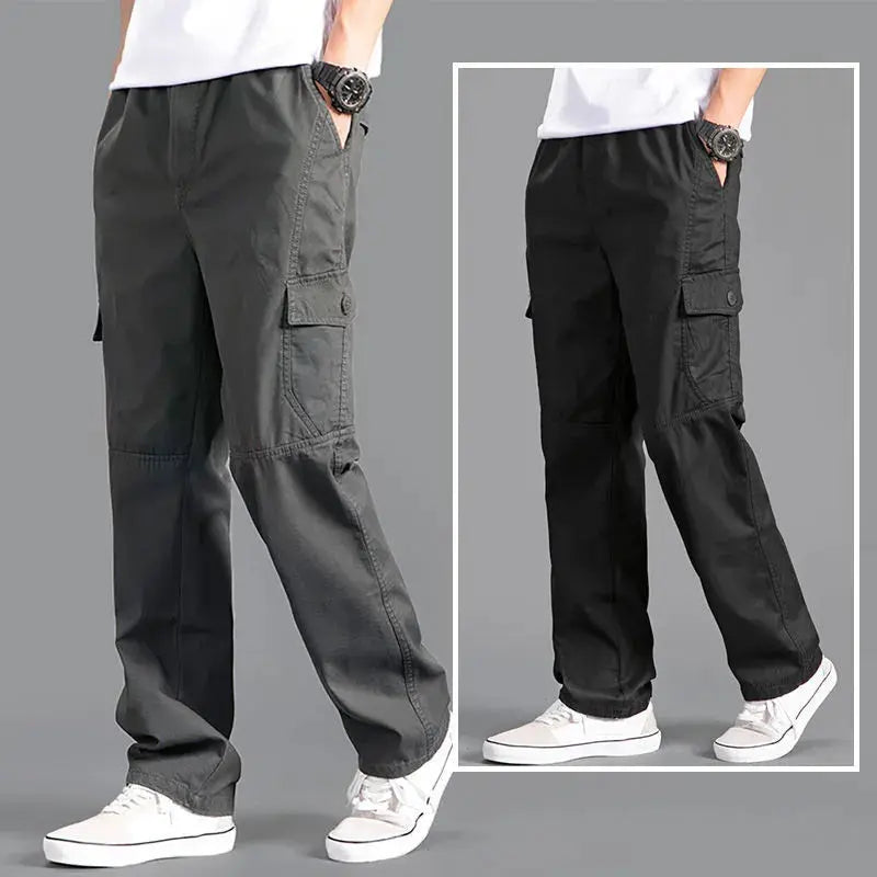 Cargo Pants Men's Loose Straight Pants Plus Size Clothing Work Wear Korean Japanese Joggers Homme Sports Cotton Casual Trousers Couture Cozy