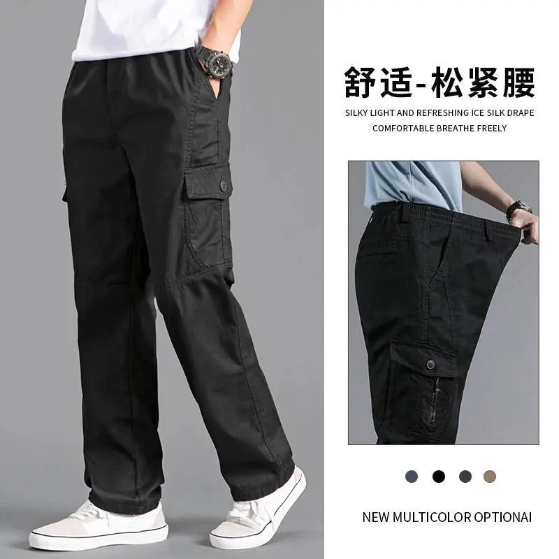 Cargo Pants Men's Loose Straight Pants Plus Size Clothing Work Wear Korean Japanese Joggers Homme Sports Cotton Casual Trousers Couture Cozy