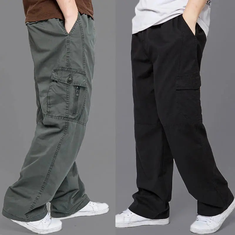 Cargo Pants Men's Loose Straight Pants Plus Size Clothing Work Wear Korean Japanese Joggers Homme Sports Cotton Casual Trousers Couture Cozy