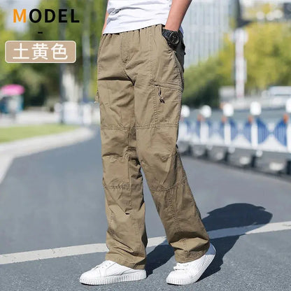 Cargo Pants Men's Loose Straight Pants Plus Size Clothing Work Wear Korean Japanese Joggers Homme Sports Cotton Casual Trousers Couture Cozy