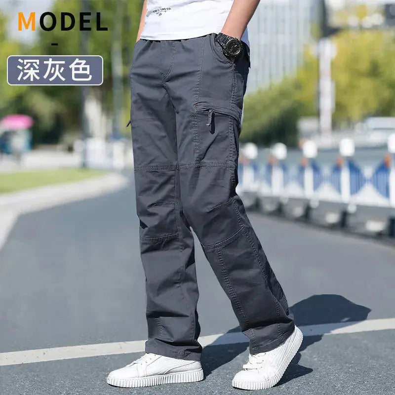 Cargo Pants Men's Loose Straight Pants Plus Size Clothing Work Wear Korean Japanese Joggers Homme Sports Cotton Casual Trousers Couture Cozy