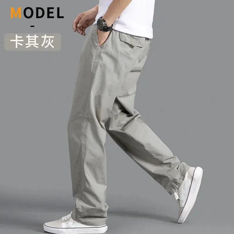 Cargo Pants Men's Loose Straight Pants Plus Size Clothing Work Wear Korean Japanese Joggers Homme Sports Cotton Casual Trousers Couture Cozy