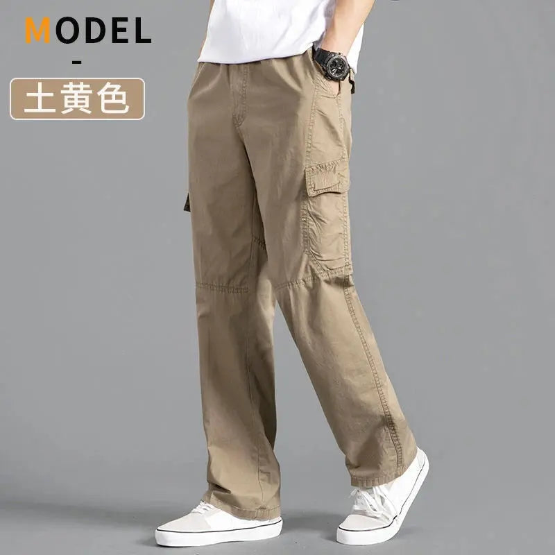 Cargo Pants Men's Loose Straight Pants Plus Size Clothing Work Wear Korean Japanese Joggers Homme Sports Cotton Casual Trousers Couture Cozy