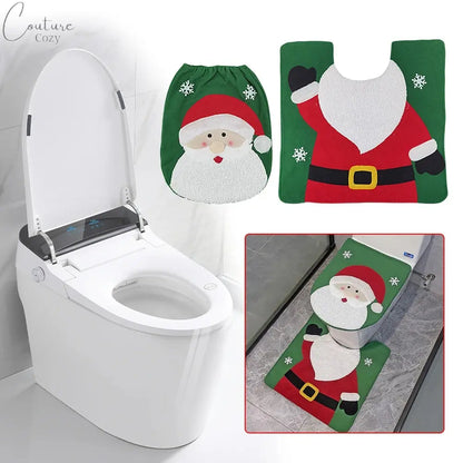 Christmas Toilet Cover Set Deer Toilet Cover Soft Snowman Toilet Cover Christmas Bathroom Decor Toilet Seat Cover and Rug Set Couture Cozy