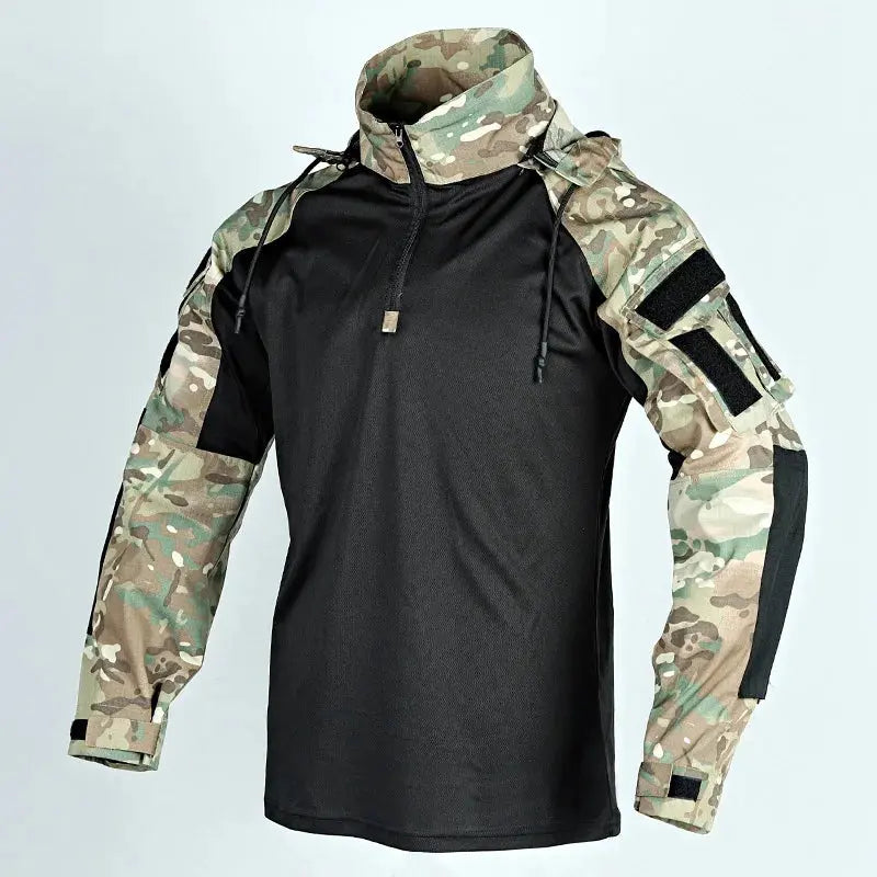 Combat Shirt Hoodies Wear resistant Tops Men Airsoft Tactical Shirts Long Sleeve Paintball Camping Hunting Clothing Couture Cozy