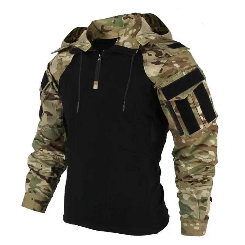 Combat Shirt Hoodies Wear resistant Tops Men Airsoft Tactical Shirts Long Sleeve Paintball Camping Hunting Clothing Couture Cozy