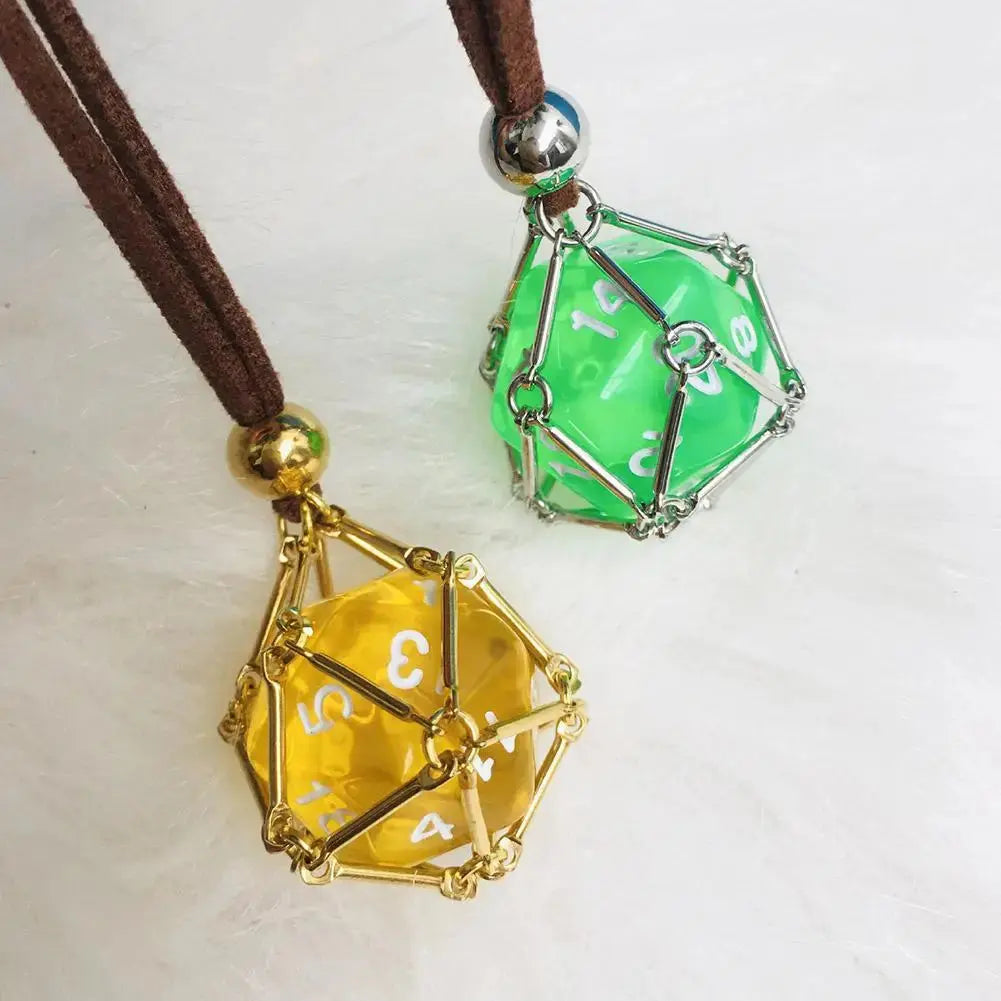 Crystal Cage Necklace Holder Net Metal Chain Stone Collecting Holder Adjustable Pendant Dice Jewelry Accessories