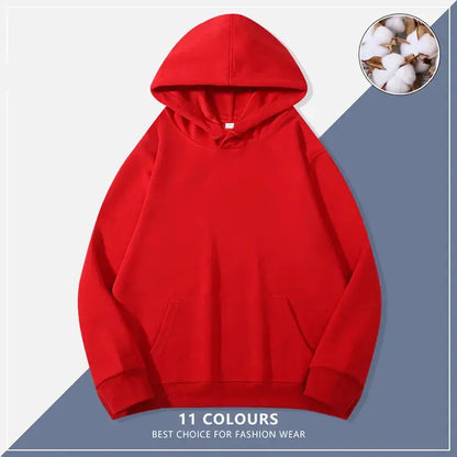 Custom Embroidery Logo Hooded Sweater Men's Loose Size Autumn Cotton Sweatshirt High Quality Tops Male Hip Hop Pullover Couture Cozy