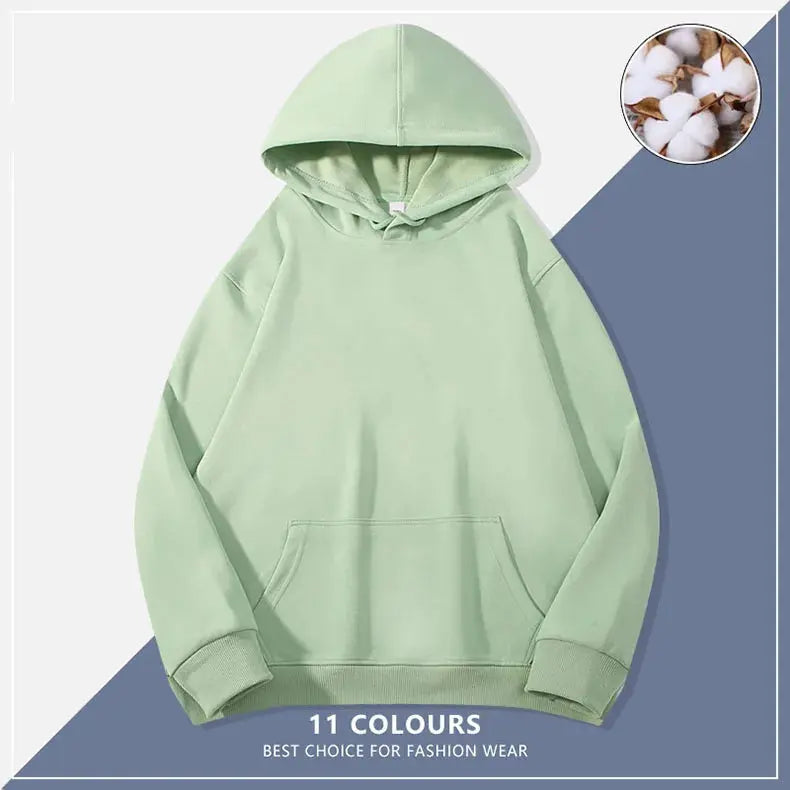 Custom Embroidery Logo Hooded Sweater Men's Loose Size Autumn Cotton Sweatshirt High Quality Tops Male Hip Hop Pullover Couture Cozy