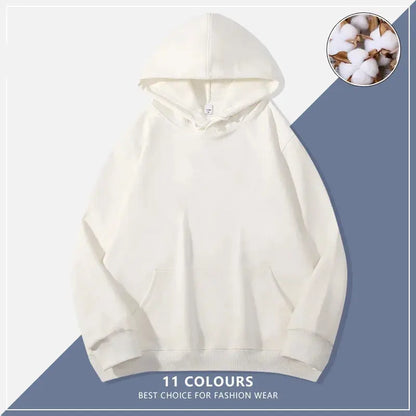 Custom Embroidery Logo Hooded Sweater Men's Loose Size Autumn Cotton Sweatshirt High Quality Tops Male Hip Hop Pullover Couture Cozy