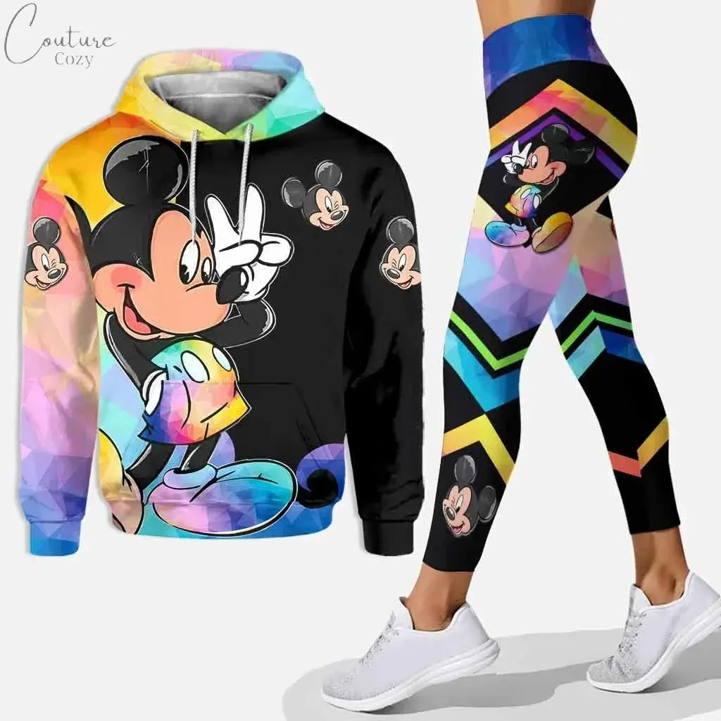 Customizename Mickey Hoodie Women's Hoodie Set Mickey Yoga Pants Sweatpants Womens Disney Yoga Hoodie Leggings Fashion Tracksuit Couture Cozy