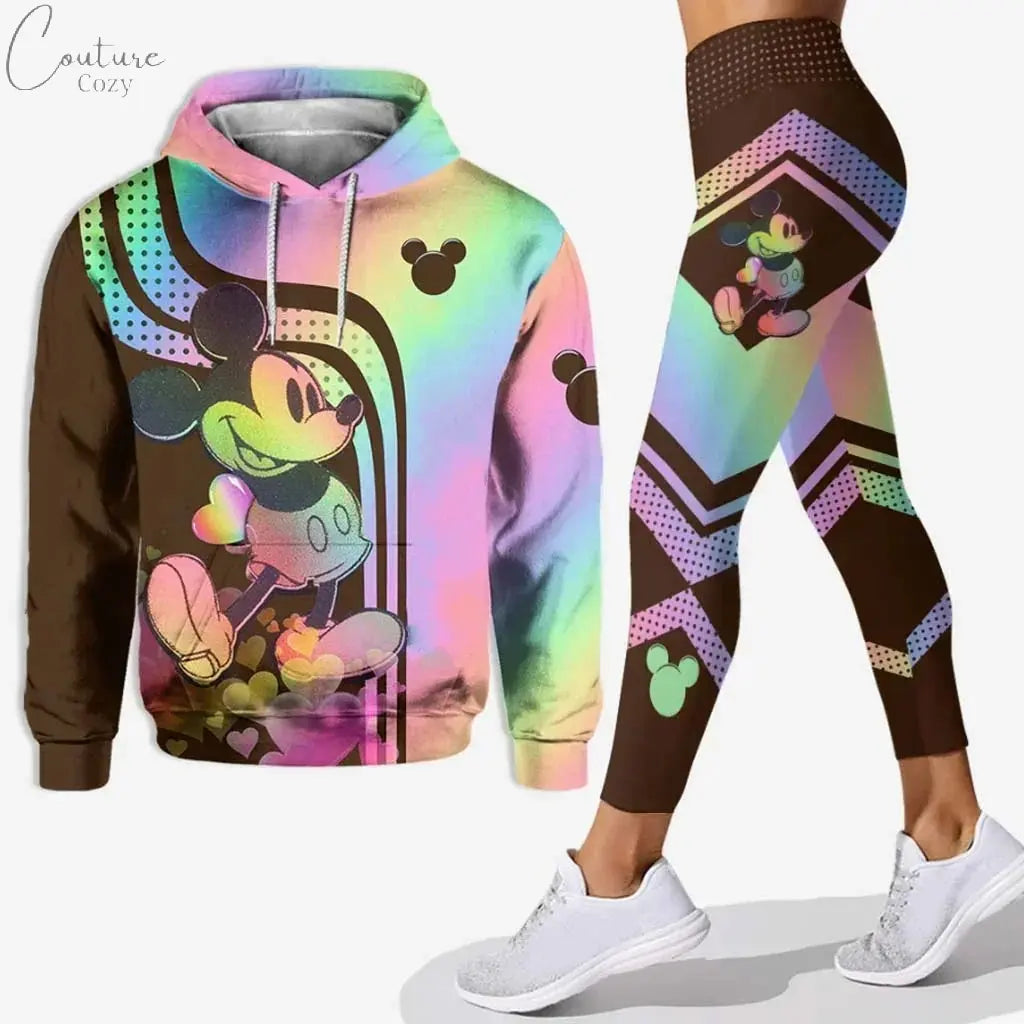 Customizename Mickey Hoodie Women's Hoodie Set Mickey Yoga Pants Sweatpants Womens Disney Yoga Hoodie Leggings Fashion Tracksuit Couture Cozy