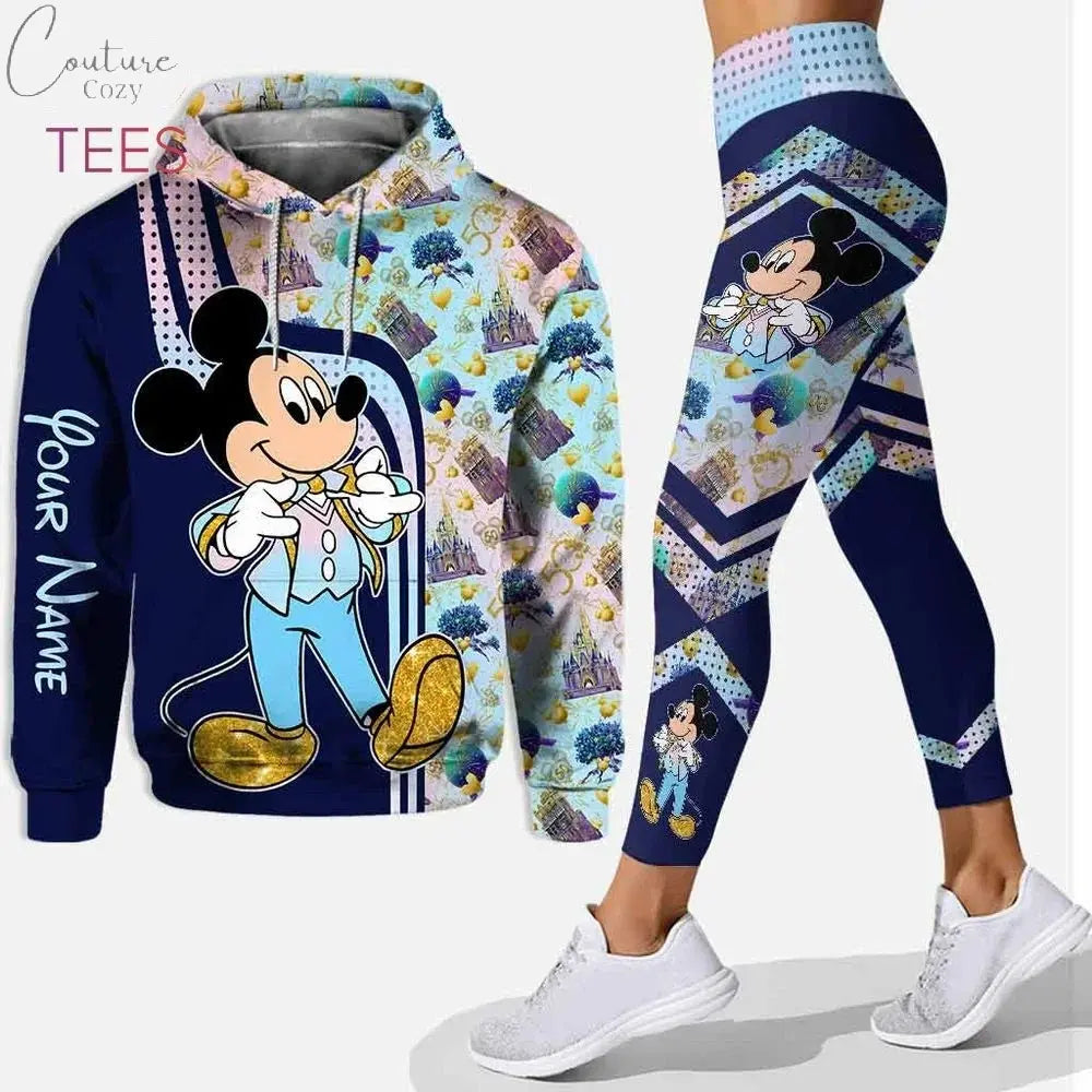 Customizename Mickey Hoodie Women's Hoodie Set Mickey Yoga Pants Sweatpants Womens Disney Yoga Hoodie Leggings Fashion Tracksuit Couture Cozy