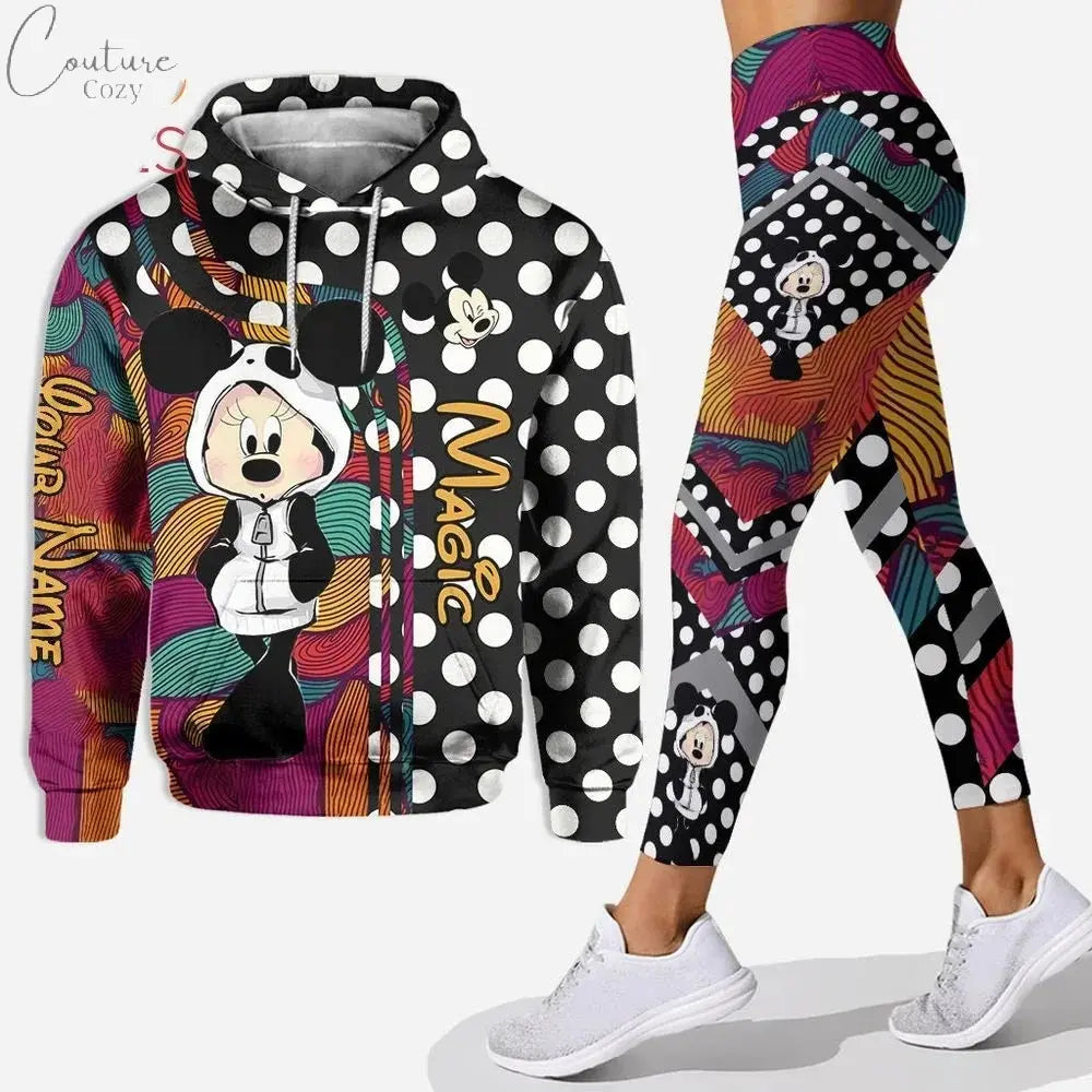 Customizename Mickey Hoodie Women's Hoodie Set Mickey Yoga Pants Sweatpants Womens Disney Yoga Hoodie Leggings Fashion Tracksuit Couture Cozy