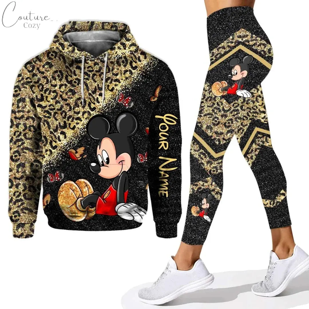 Customizename Mickey Hoodie Women's Hoodie Set Mickey Yoga Pants Sweatpants Womens Disney Yoga Hoodie Leggings Fashion Tracksuit Couture Cozy