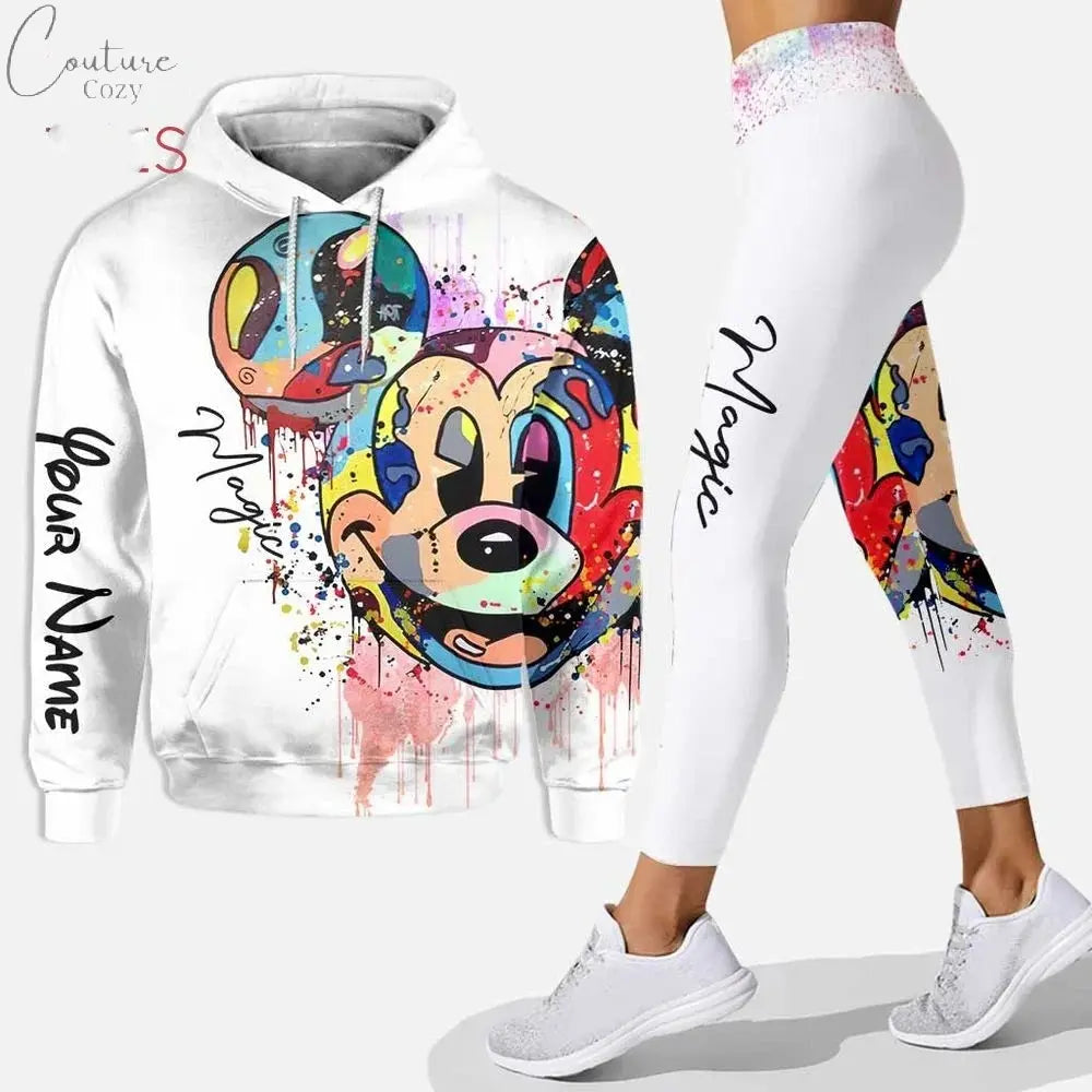 Customizename Mickey Hoodie Women's Hoodie Set Mickey Yoga Pants Sweatpants Womens Disney Yoga Hoodie Leggings Fashion Tracksuit Couture Cozy