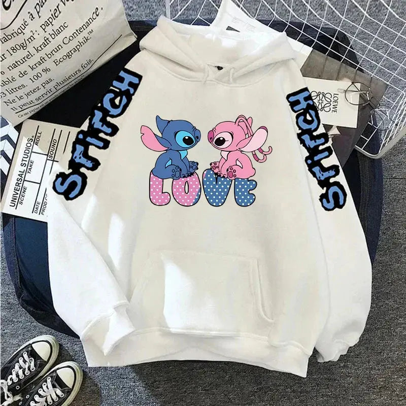 Disney Lilo Stitch Autumn Womens Hoodie Long-Sleeved Women's Sweatshirts Y2k Hoodies Clothes Casual Female Hoodies Sweatshirt Couture Cozy