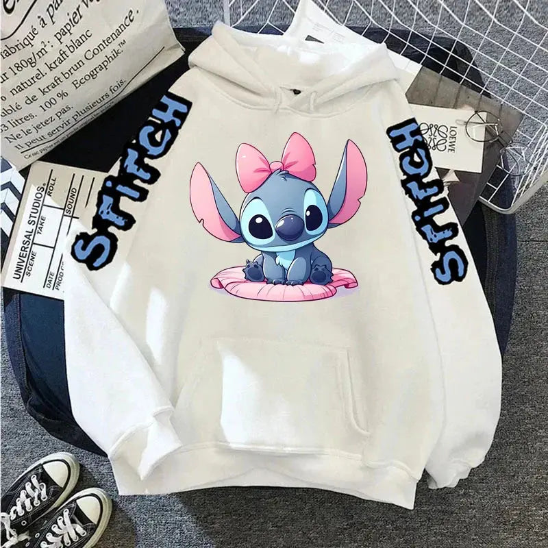 Disney Lilo Stitch Autumn Womens Hoodie Long-Sleeved Women's Sweatshirts Y2k Hoodies Clothes Casual Female Hoodies Sweatshirt Couture Cozy