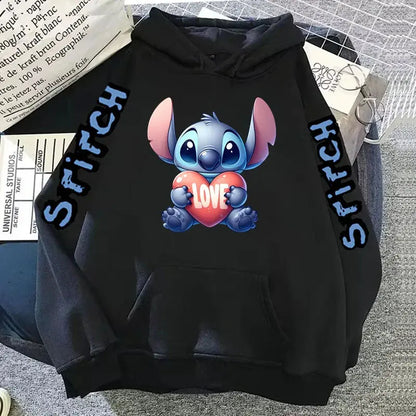 Disney Lilo Stitch Autumn Womens Hoodie Long-Sleeved Women's Sweatshirts Y2k Hoodies Clothes Casual Female Hoodies Sweatshirt Couture Cozy