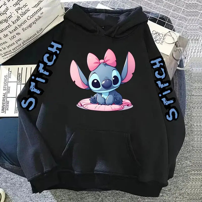 Disney Lilo Stitch Autumn Womens Hoodie Long-Sleeved Women's Sweatshirts Y2k Hoodies Clothes Casual Female Hoodies Sweatshirt Couture Cozy