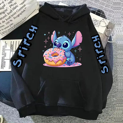 Disney Lilo Stitch Autumn Womens Hoodie Long-Sleeved Women's Sweatshirts Y2k Hoodies Clothes Casual Female Hoodies Sweatshirt Couture Cozy