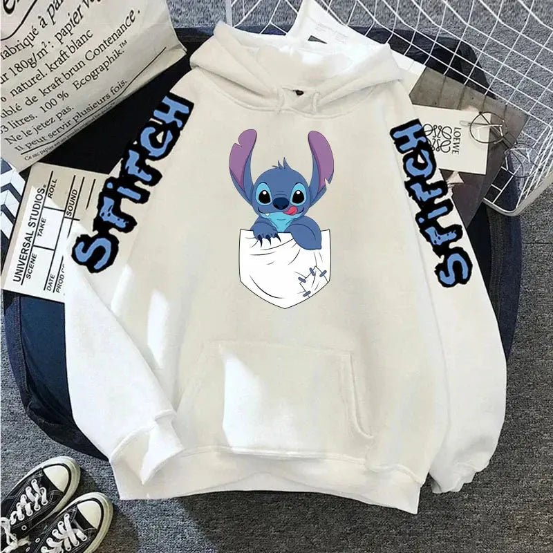 Disney Lilo Stitch Autumn Womens Hoodie Long-Sleeved Women's Sweatshirts Y2k Hoodies Clothes Casual Female Hoodies Sweatshirt Couture Cozy