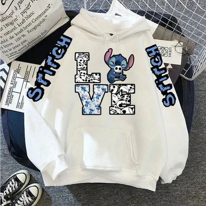 Disney Lilo Stitch Autumn Womens Hoodie Long-Sleeved Women's Sweatshirts Y2k Hoodies Clothes Casual Female Hoodies Sweatshirt Couture Cozy