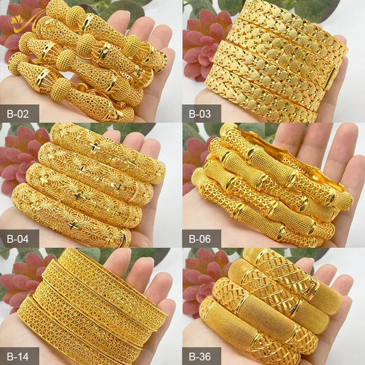 Dubai Bangles For Women Middle East Gold Color Bangle Ethiopian Saudi Arab Bracelet Wedding Bride Jewelery African Birthday Gift