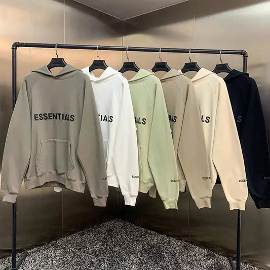 ESSENTIALS Hoodies Men Sweatshirts Reflective Letter Printing Fleece Oversized Hoodie Fashion Hip hop Unisex Essentials Pullover Couture Cozy