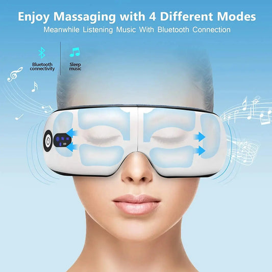 Eye Massager Smart Airbag Vibration Eye Care Instrument Hot Compress Bluetooth Eye Massage Glasses Fatigue Pouch & Wrinkle Couture Cozy