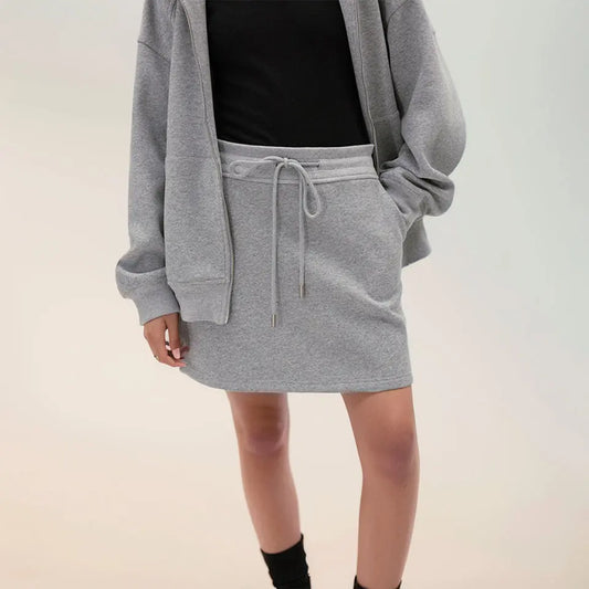 Fan Luo Casual Profile Two-Piece Overskirt Suit Cardigan Sweatshirt