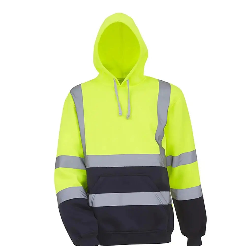 Fluorescent Men Sweatshirt Reflective High Visibility Reflective Strip Fashion Color Matching Sweatshirts Safe Pullover Hoodies Couture Cozy